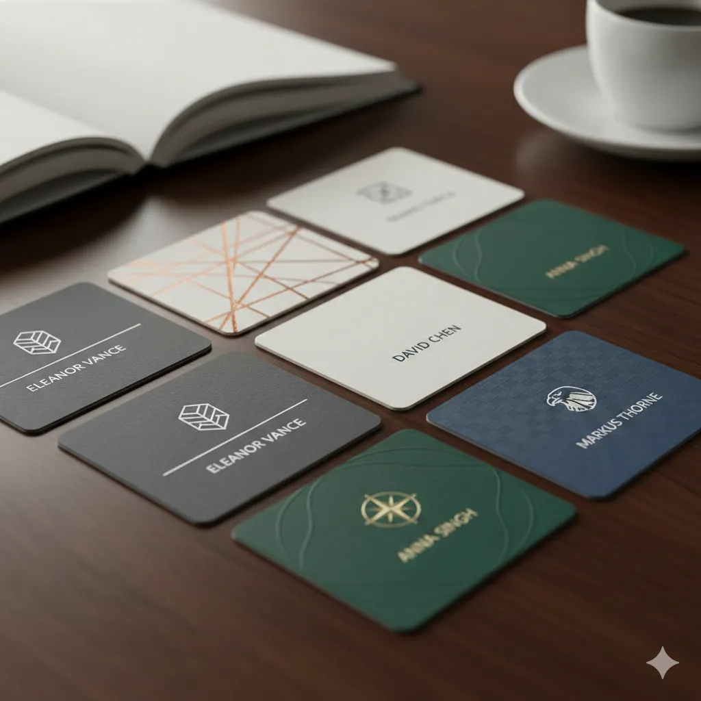Standard business cards with professional matte finish and clean design